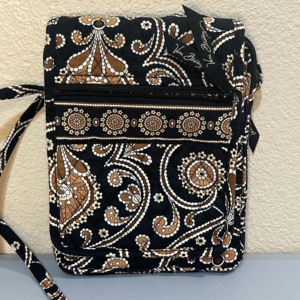 Vera Bradley Caffe Latte Flap Front Hipster Crossbody Shoulder Bag Purse Strap